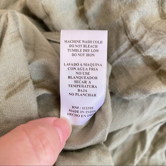 Earthbound Trading Co. Tie Dye Long Flowy bohemian Duster lightweight olive OS - Picture 10 of 12